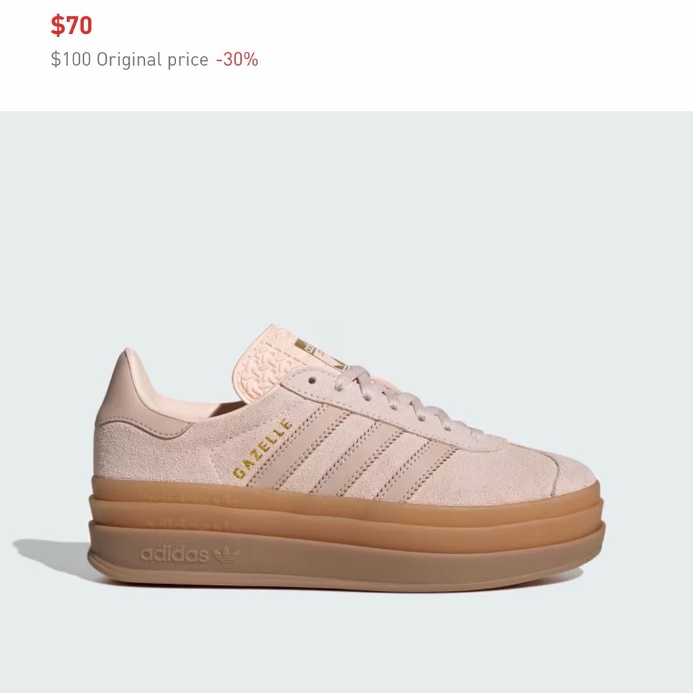 adidas Gazelle Platform Sneakers in Blush Pink and Gum